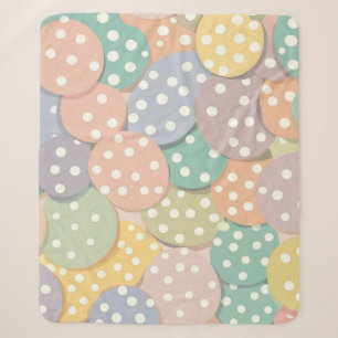 Seamless Polka Dot Pattern in Pastel Colours Sherpa Blanket