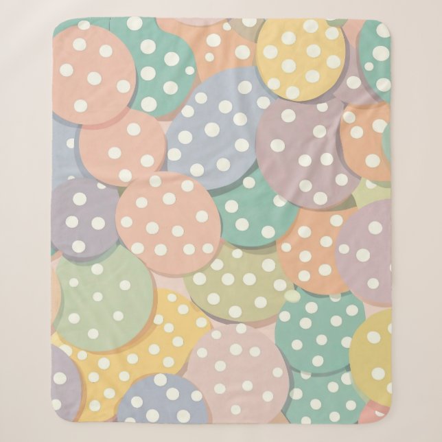 Seamless Polka Dot Pattern in Pastel Colours Sherpa Blanket (Front)