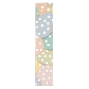 Seamless Polka Dot Pattern in Pastel Colours Short Table Runner