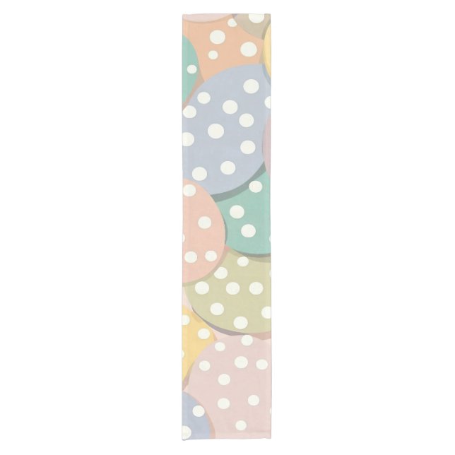 Seamless Polka Dot Pattern in Pastel Colours Short Table Runner (Front)
