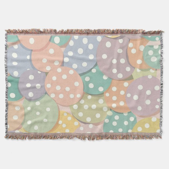 Seamless Polka Dot Pattern in Pastel Colours Throw Blanket (Front)