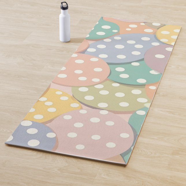 Seamless Polka Dot Pattern in Pastel Colours Yoga Mat (In Situ)