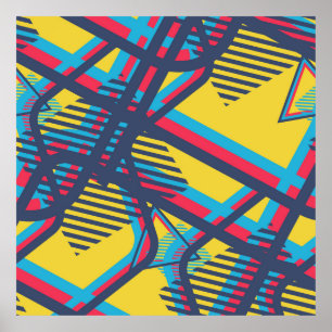 Seamless Pop Art Pattern. Abstract Color Texture w Poster