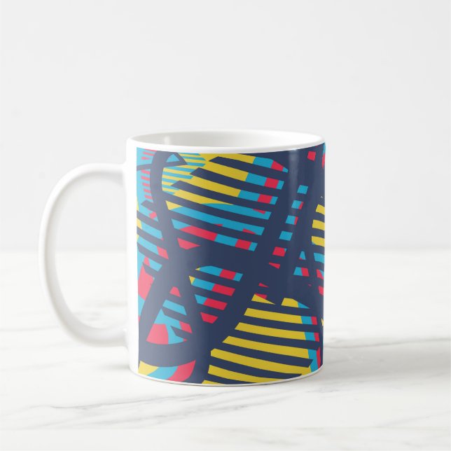 Seamless Pop Art Pattern. Abstract Colour Texture  Coffee Mug (Left)