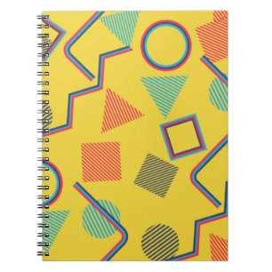 Seamless Pop Art Pattern. Abstract Colourful Textu Notebook