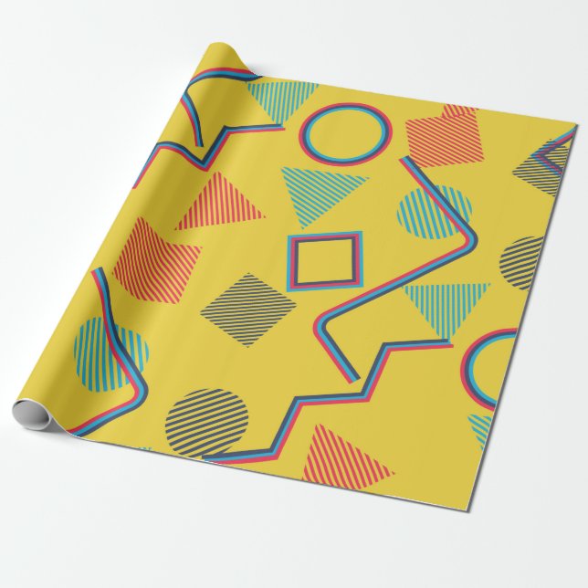 Seamless Pop Art Pattern. Abstract Colourful Textu Wrapping Paper (Unrolled)