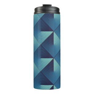 Seamless pop art pattern of lined rhombuses thermal tumbler