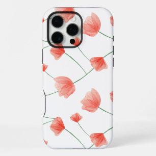 Seamless poppies floral background iPhone 16 pro max case