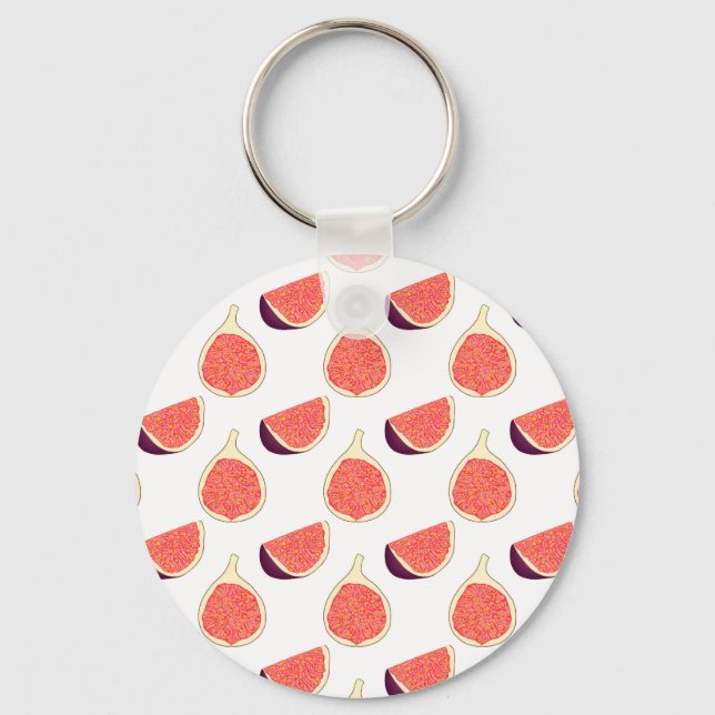 Seamless purple fig: colourful pattern keychain (Front)