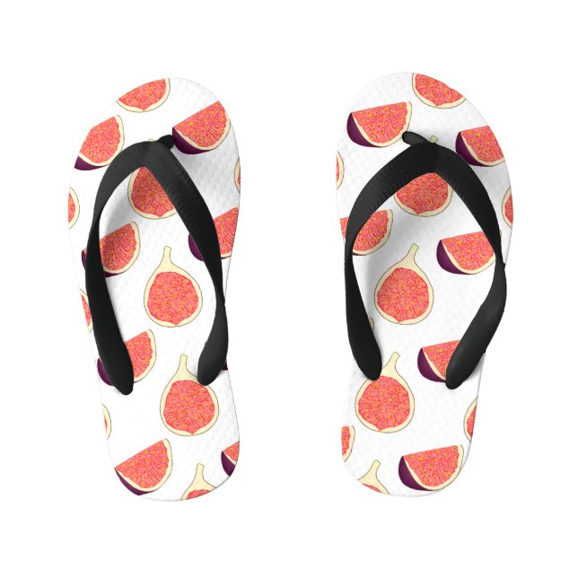 Seamless purple fig: colourful pattern kid's flip flops (Footbed)
