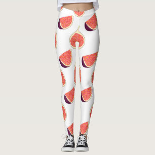 Seamless purple fig: colourful pattern leggings