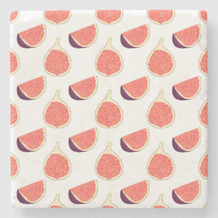 Seamless purple fig: colourful pattern stone coaster
