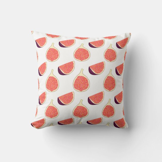 Seamless purple fig: colourful pattern throw pillow (Front)