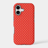 Seamless red background polka dot pattern