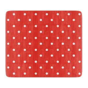 Seamless red background polka dot pattern cutting board