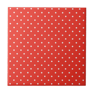 Seamless red background polka dot pattern tile