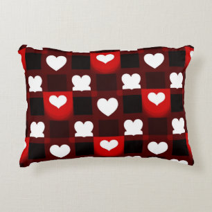 Seamless Red Heart Pattern Background Accent Pillow