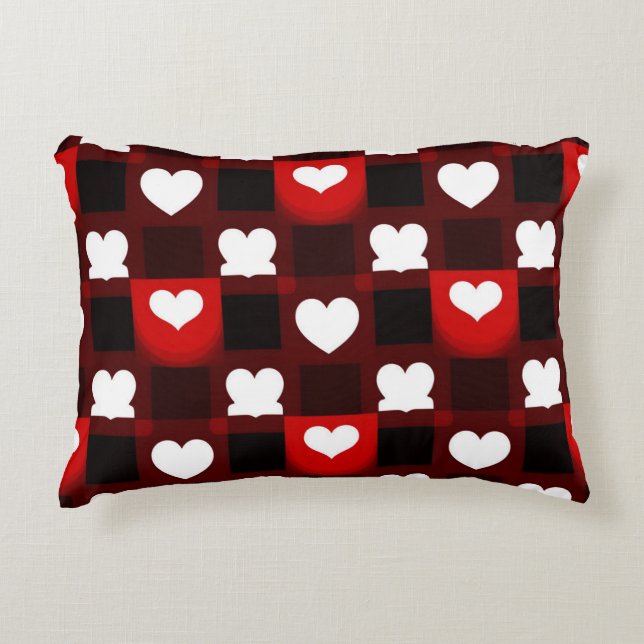 Seamless Red Heart Pattern Background Accent Pillow (Front)
