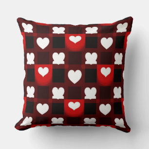 Seamless Red Heart Pattern Background Throw Pillow