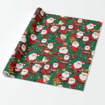 Seamless repeatable fabric pattern with SantaClaus