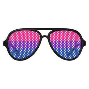 Seamless Repeating Bisexual Pride Flag Pattern Aviator Sunglasses