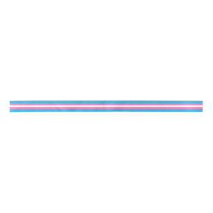Seamless Repeating Transgender Pride Flag Pattern Satin Ribbon