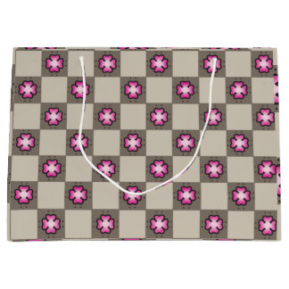 Seamless Retro Aesthetic Design Large Gift Bag