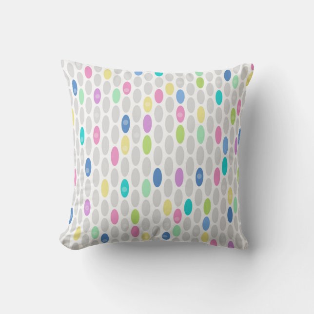 Seamless retro colours design circles polka dots p throw pillow (Front)