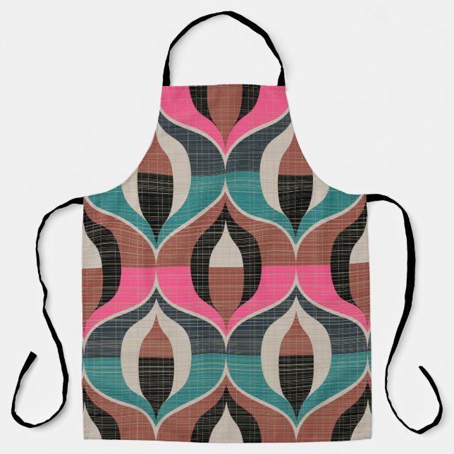 Seamless retro pattern in the style of the sixties apron (Front)