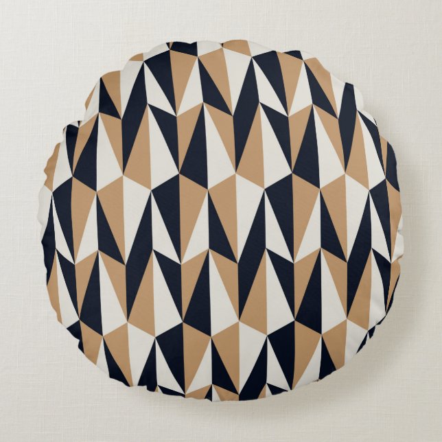seamless retro pattern round pillow (Front)
