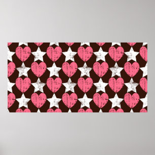 Seamless retro pattern. Texture with threadbare he Poster