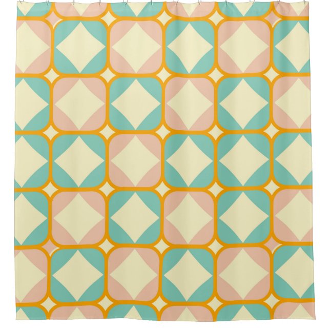 Seamless retro pattern with rounded squares (Front)