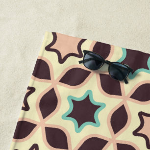 Seamless retro pattern with rounded squares beach towel