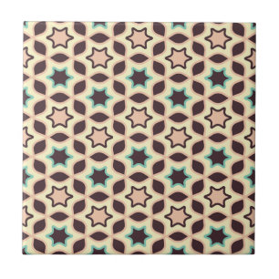 Seamless retro pattern with rounded squares cerami tile