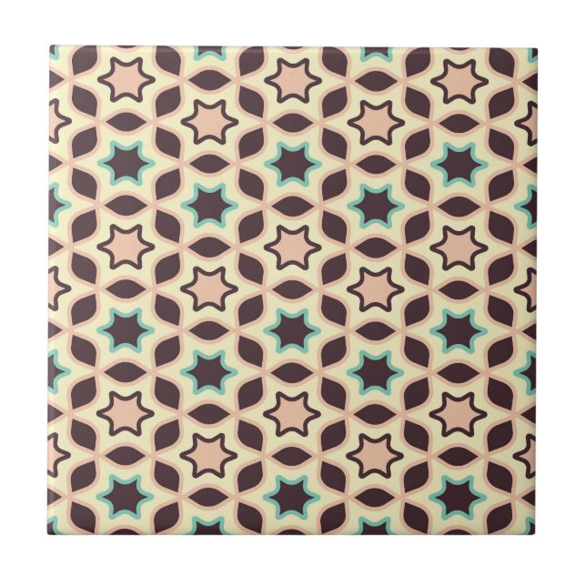 Seamless retro pattern with rounded squares cerami tile (Front)