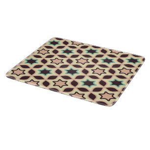 Seamless retro pattern with rounded squares cuttin cutting board
