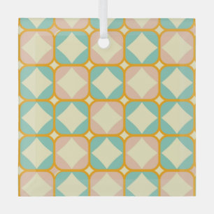 Seamless retro pattern with rounded squares glass ornament