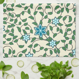 Seamless retro pattern with rounded squares kitche kitchen towel