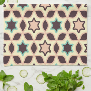 Seamless retro pattern with rounded squares kitche kitchen towel