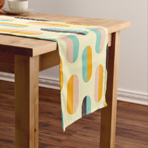 Seamless retro pattern with rounded squares short table runner