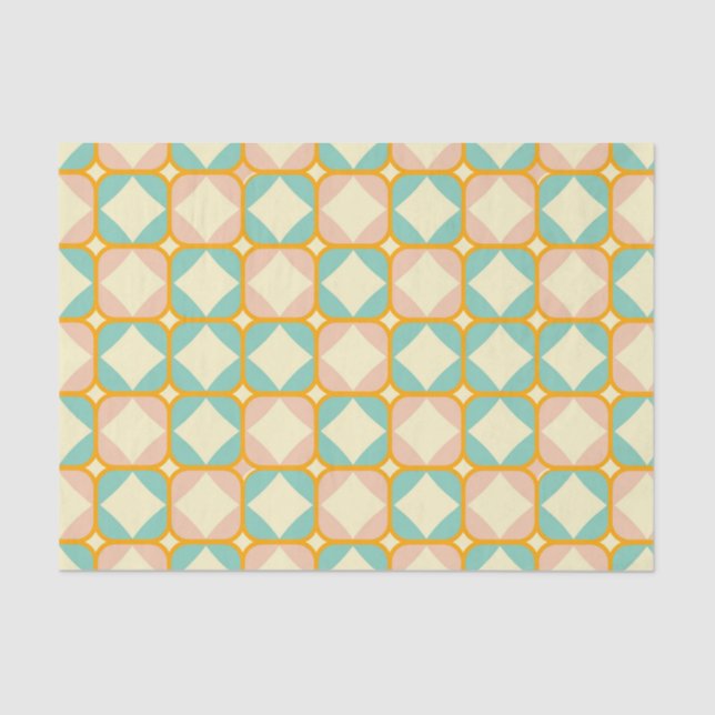 Seamless retro pattern with rounded squares tissue paper (Front)