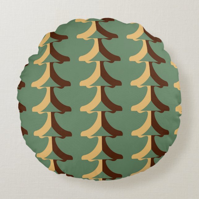 Seamless retro pattern with vertical elements. abs round pillow (Front)