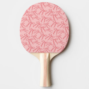 Seamless Ribbon Pattern In Charm And Tea Rose Pink Ping Pong Paddle