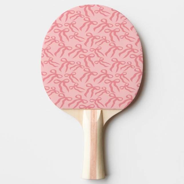 Seamless Ribbon Pattern In Charm And Tea Rose Pink Ping Pong Paddle (Front)