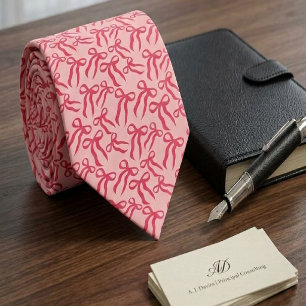Seamless Ribbon Pattern In Charm And Tea Rose Pink Tie