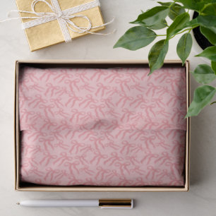 Seamless Ribbon Pattern In Charm And Tea Rose Pink Tissue Paper