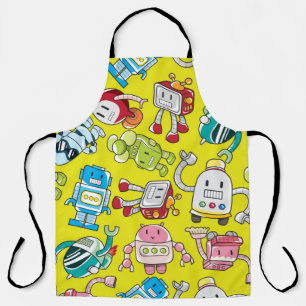 seamless robot pattern apron