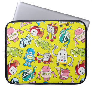 seamless robot pattern laptop sleeve