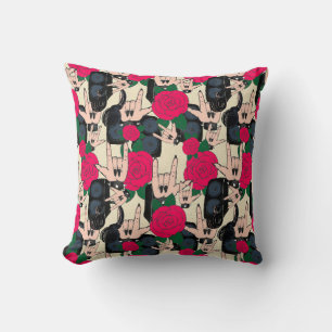 Seamless Rock background. Abstract music modern pa Throw Pillow