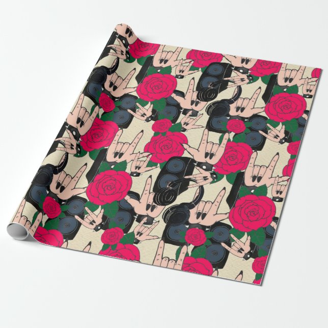 Seamless Rock background. Abstract music modern pa Wrapping Paper (Unrolled)